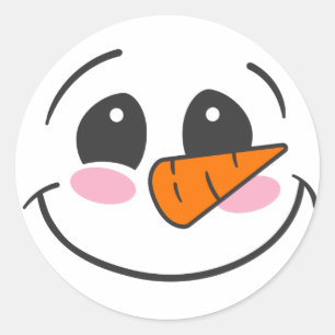 Sticker Rond Visage de neige