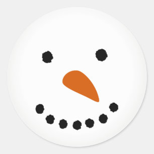 Sticker Rond Visage de neige