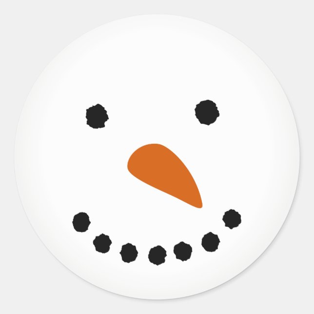 Sticker Rond Visage de neige (Devant)