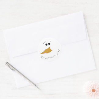 Sticker Rond Visage de neige