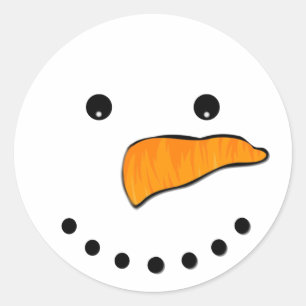 Sticker Rond Visage de neige