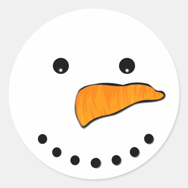 Sticker Rond Visage de neige (Devant)