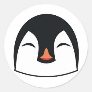Sticker Rond Visage de pingouin