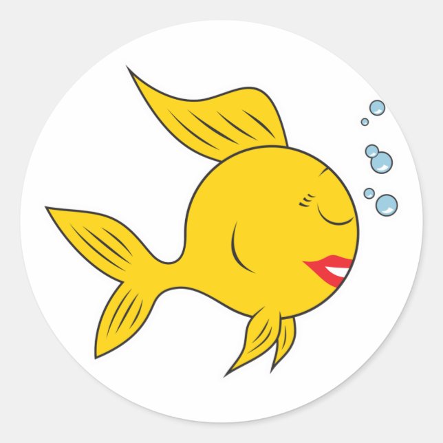 Sticker Rond Visage de poisson (Devant)