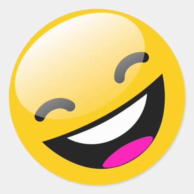 STICKER ROND VISAGE DE RIRE (Devant)