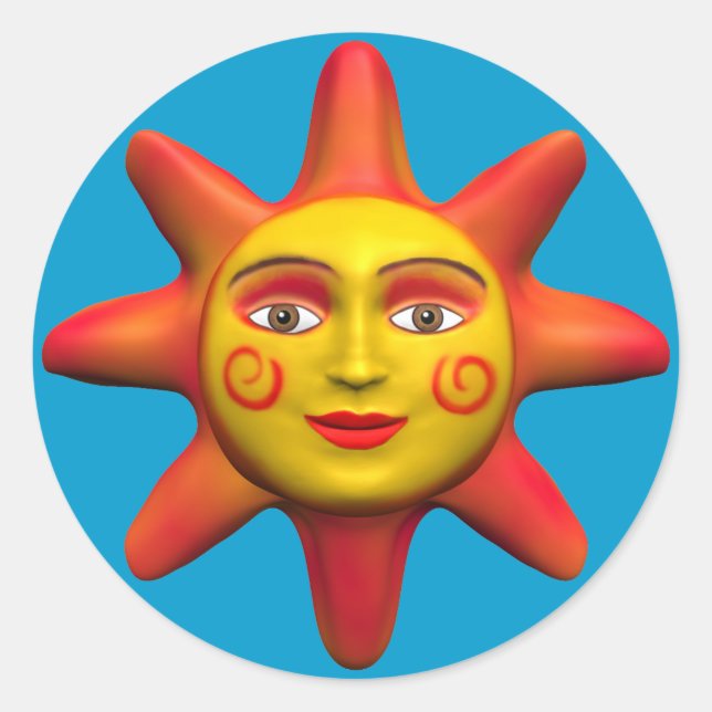 Sticker Rond Visage de soleil (Devant)
