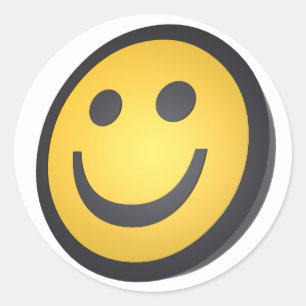 Sticker Rond Visage de sourire
