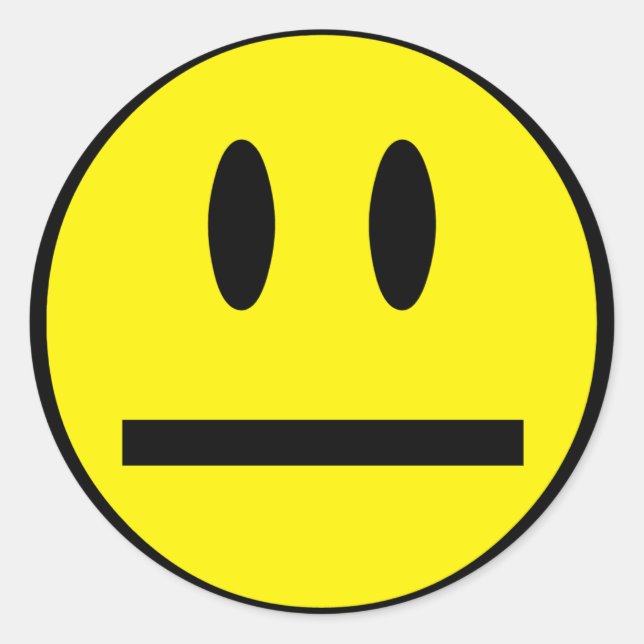 Sticker Rond Visage de sourire vide (Devant)