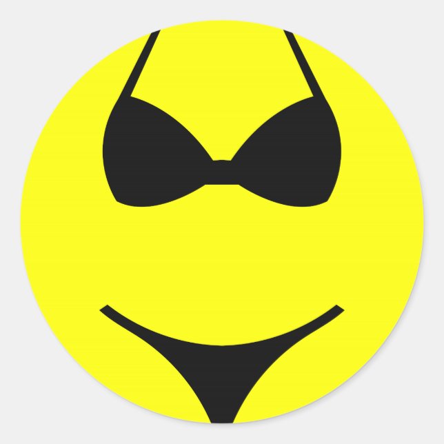 Sticker Rond visage de sous-vêtements (Devant)