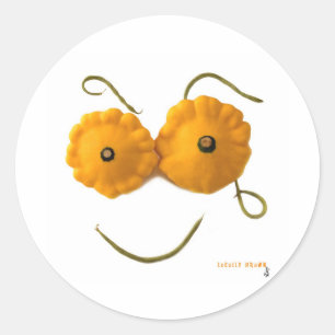 Sticker Rond Visage de squash