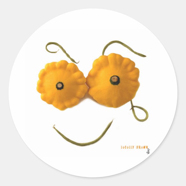 Sticker Rond Visage de squash (Devant)