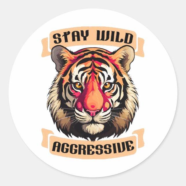 STICKER ROND VISAGE DE TIGRE (Devant)