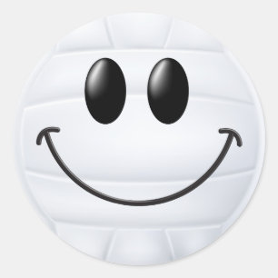 Sticker Rond Visage de volleyball