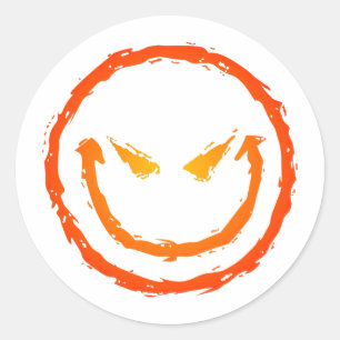 Sticker Rond Visage diabolique