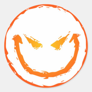 Sticker Rond Visage diabolique