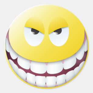 Sticker Rond Visage diabolique