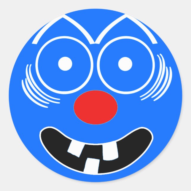 Sticker Rond Visage drôle (Devant)