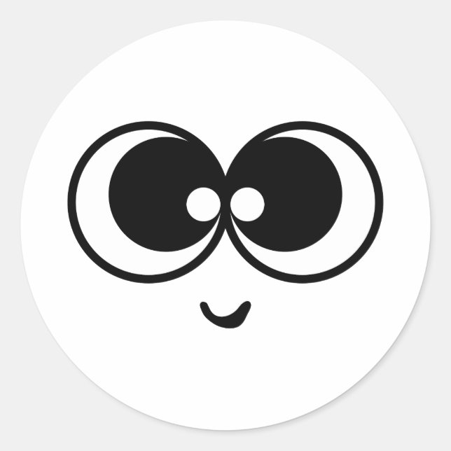 Sticker Rond Visage drôle (Devant)