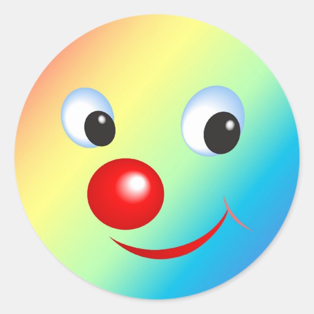 Sticker Rond Visage drôle (Devant)