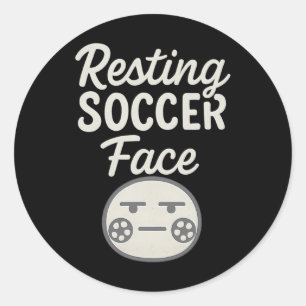 Sticker Rond Visage drôle de repos de foot Fan de foot Drôle 