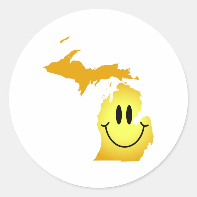 Sticker Rond Visage du Michigan (Devant)