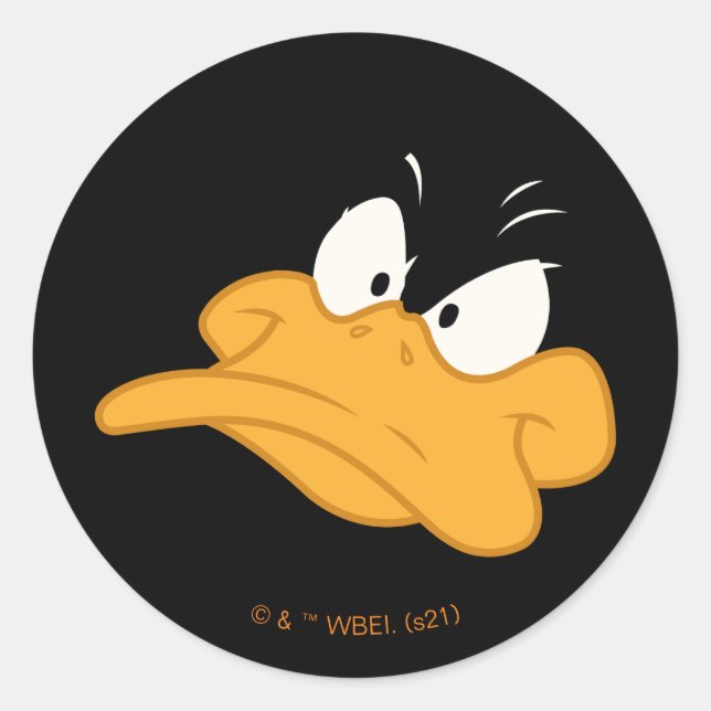 Sticker Rond Visage en colère de DAFFY DUCK™ (Devant)