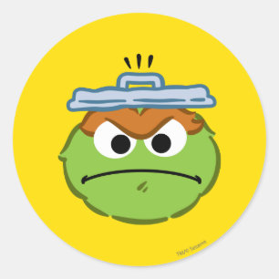 Sticker Rond Visage en colère d'Oscar
