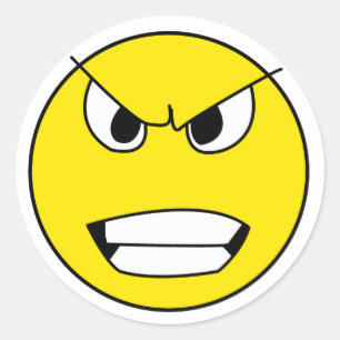 Sticker Rond Visage fâché