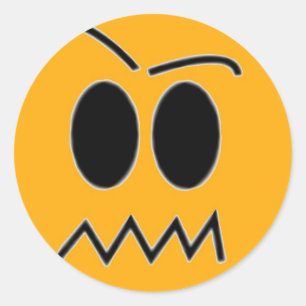 Sticker Rond visage fâché