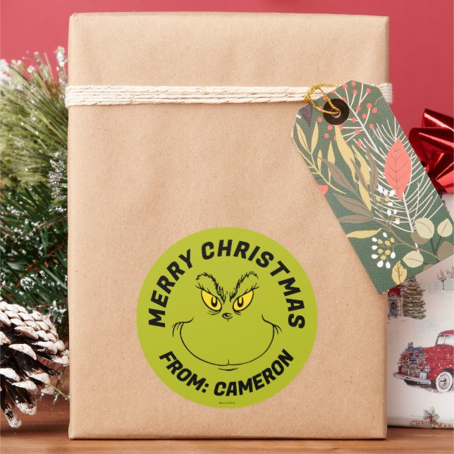 Sticker Rond Visage grincheux | Joyeux Noël (vacances)