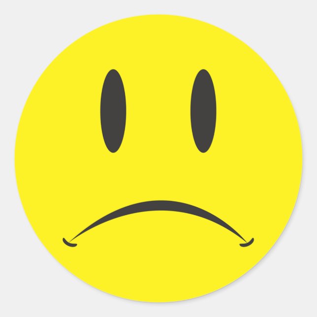 Sticker Rond Visage malheureux (Devant)