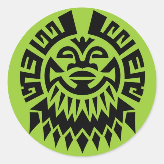 Sticker Rond Visage maori (Devant)