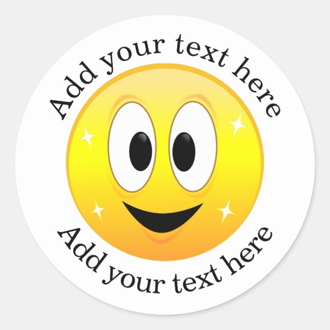 Sticker Rond Visage Personnalisé Heureux (Devant)