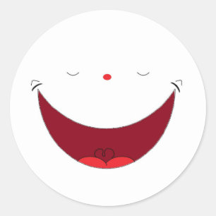 Sticker Rond Visage Plein d'Espoir et de Joie