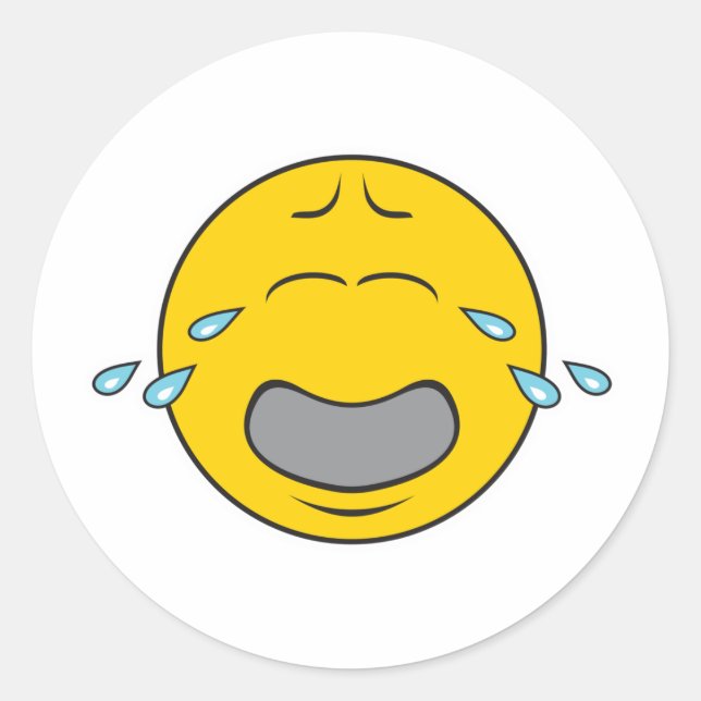 Sticker Rond Visage pleurnicheur (Devant)