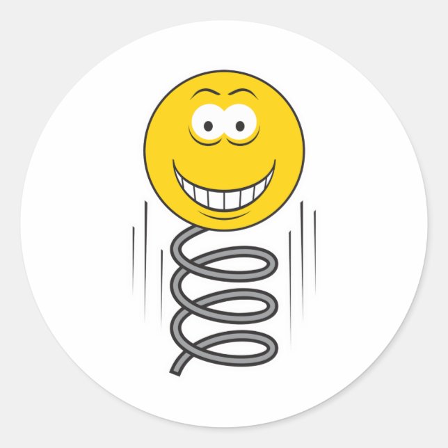 Sticker Rond Visage Printanier Rebondsant (Devant)