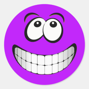 Sticker Rond Visage Purple Crazy