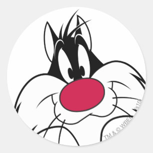 Sticker Rond Visage rouge de SYLVESTER™