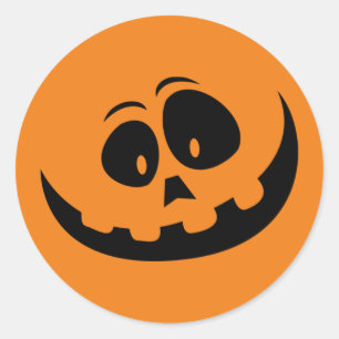 Sticker Rond Visage sculpté Goofy Halloween Design