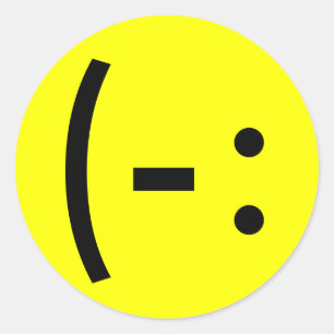 Sticker Rond Visage simple et heureux