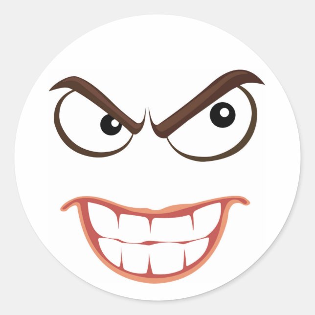 STICKER ROND VISAGE SINISTRE (Devant)