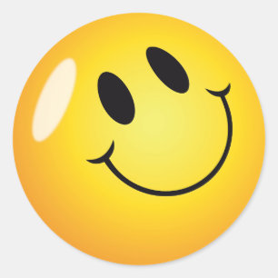 Sticker Rond Visage souriant