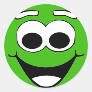 Sticker Rond Visage souriant