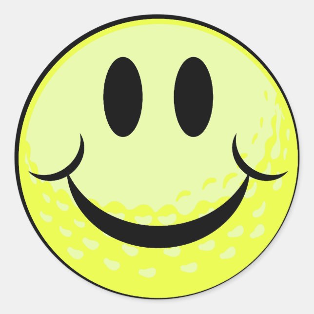 Sticker Rond visage souriant balle de golf (Devant)