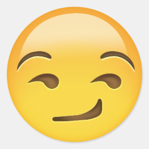 Sticker Rond Visage souriant d'un air affecté Emoji