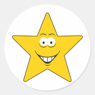 Sticker Rond Visage Star