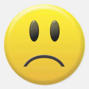 Sticker Rond Visage triste