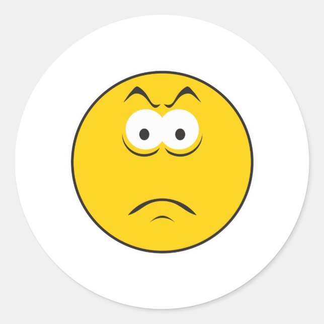 Sticker Rond Visage Triste (Devant)