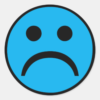 Sticker Rond Visage triste