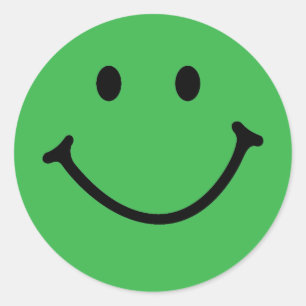 Sticker Rond visage vert classique